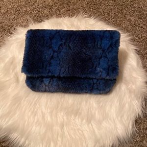 Blue animal print purse